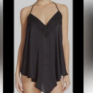 Black Crochet Trim Halter Size XS